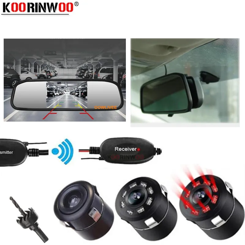 

Koorinwoo 2,4G Adopt 4,3-дюймовый автомобильный зеркальный монитор заднего вида, парковочная система, светодиодный 8 огней, резервная камера заднего вида, CCD, автомобильная камера заднего вида