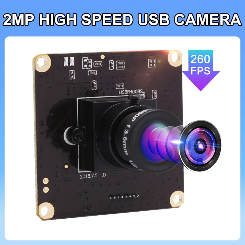 ELP 2MP USB Camera High Speed 1080P 60FPS 720P 120FPS 360P 260FPS Webcam Mini CCTV Industrial USB Camera Module For Golf Swing