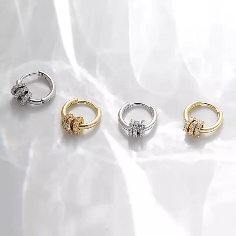 

New arrival Zircon 925 Sterling Silver Earrings Jewelry Birthday Gift Wholesale Anti-allergic Women