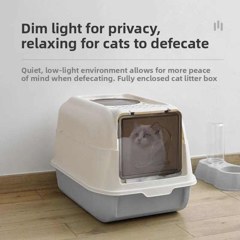Foldable Enclosed Litter Box Large Small Size Anti‑Splash Odor‑Blocking Top‑in Bottom‑out Toilet Pet Supplies