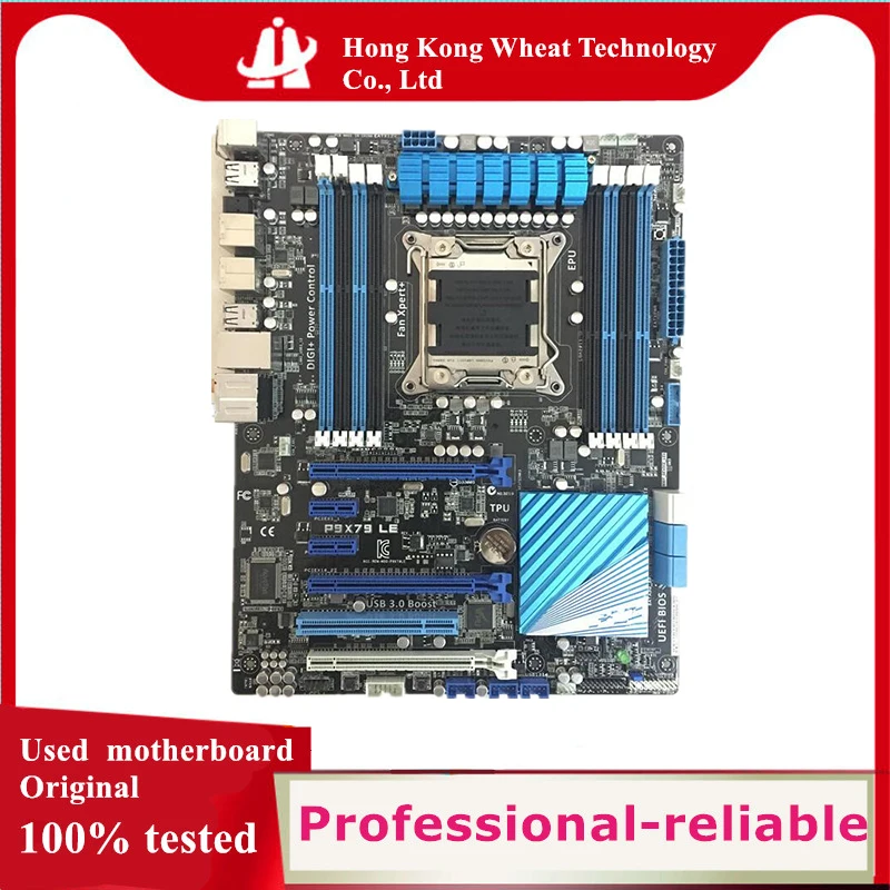 For Intel X79 P9X79 LE motherboard Used original LGA 2011 LGA2011 DDR3 64GB USB2.0 USB3.0 SATA3 Desktop Mainboard