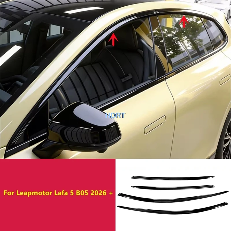 For Leapmotor Lafa 5 B05 2026 + Car Style Window Rain Eyebrow Weather Shield Visor Sun Shelter Shade Deflector Cover Accessories