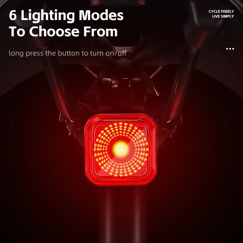 

Bicycle Taillights LP5 Waterproof LED Brake Sensing Digital Power Display Charging Long Range Taillights Bicycle Accessories