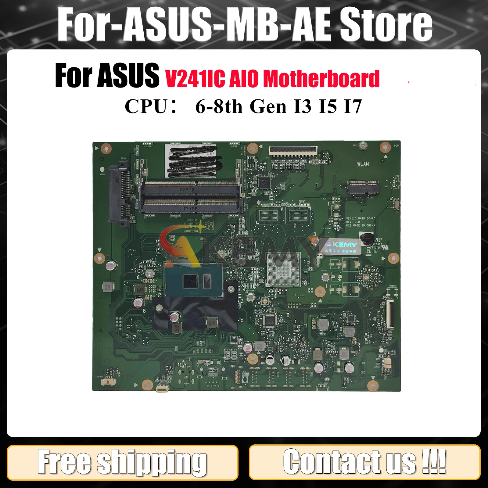 

Материнская плата V241IC для ASUS Vivo AiO V241IC V241ICR V241I, материнская плата с процессором I3 I5 I7, 100% тестирование, ОК, быстрая доставка, высокое качество