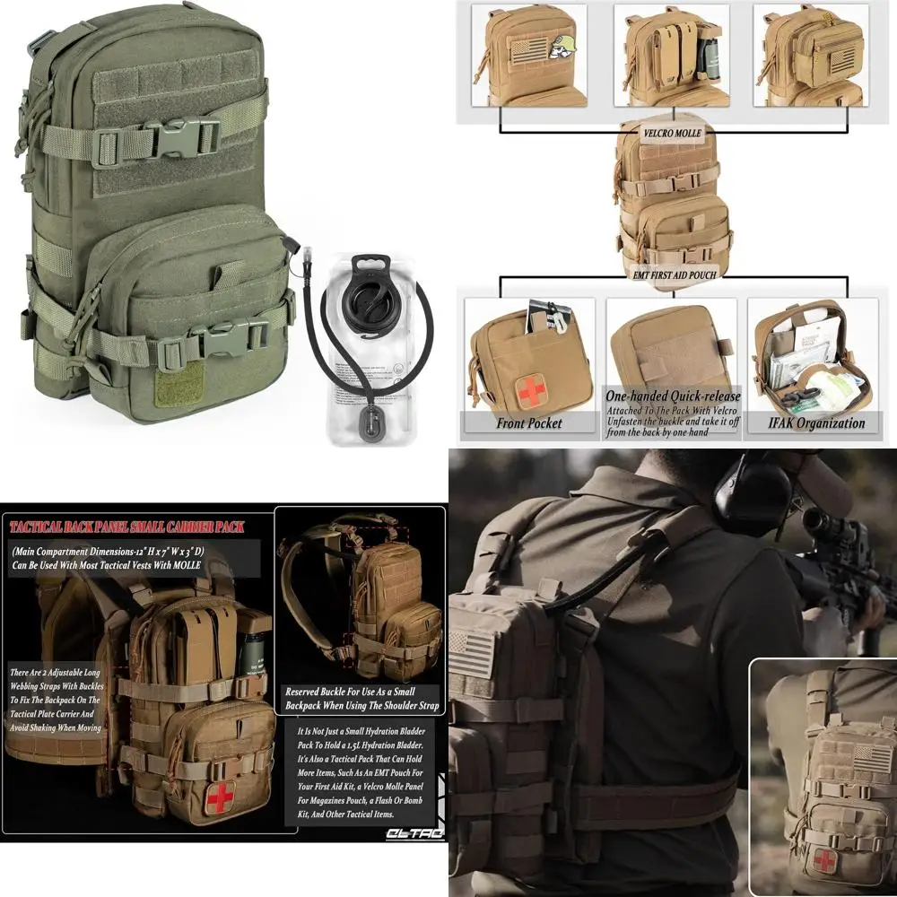 

Тактический небольшой пакет для гидратации MOLLE, уличный пакет для переноски водного пузыря для жилета, рюкзака