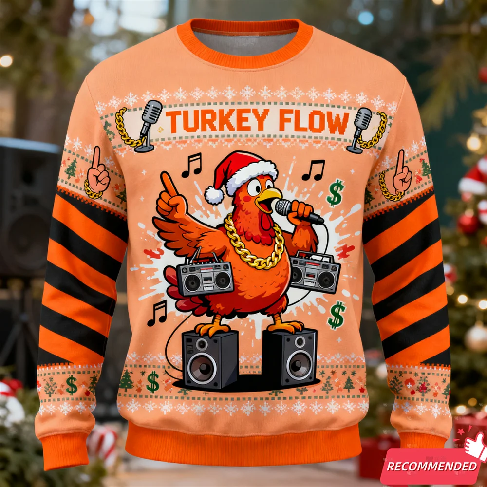 Crazy Animals Christmas Ugly Sweatshirt Squirrel Ninja 3D Print Xmas Festival Party O-neck Ugly Sweater Santa Graphic Pullovers