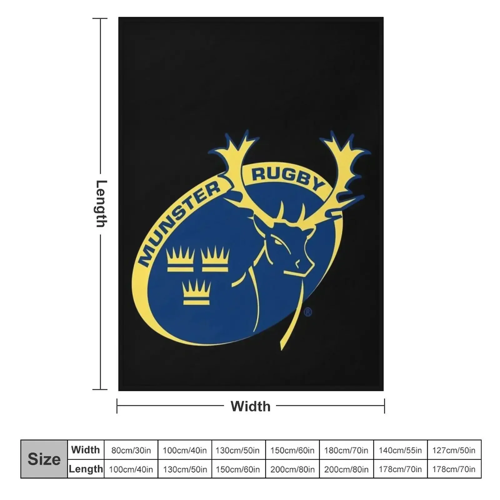Munster Rugby logo Throw Blanket cosplay anime Thermals For Travel Cute Plaid Designers manga Sleeping Bag Blankets