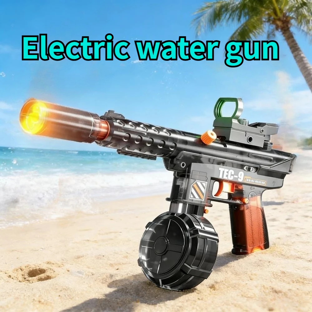 

Electric Water Gun with Cool Flash Light, Summer Outdoor Beach Garden High Capacity Water Blaster for Kids Boys Adults Gift