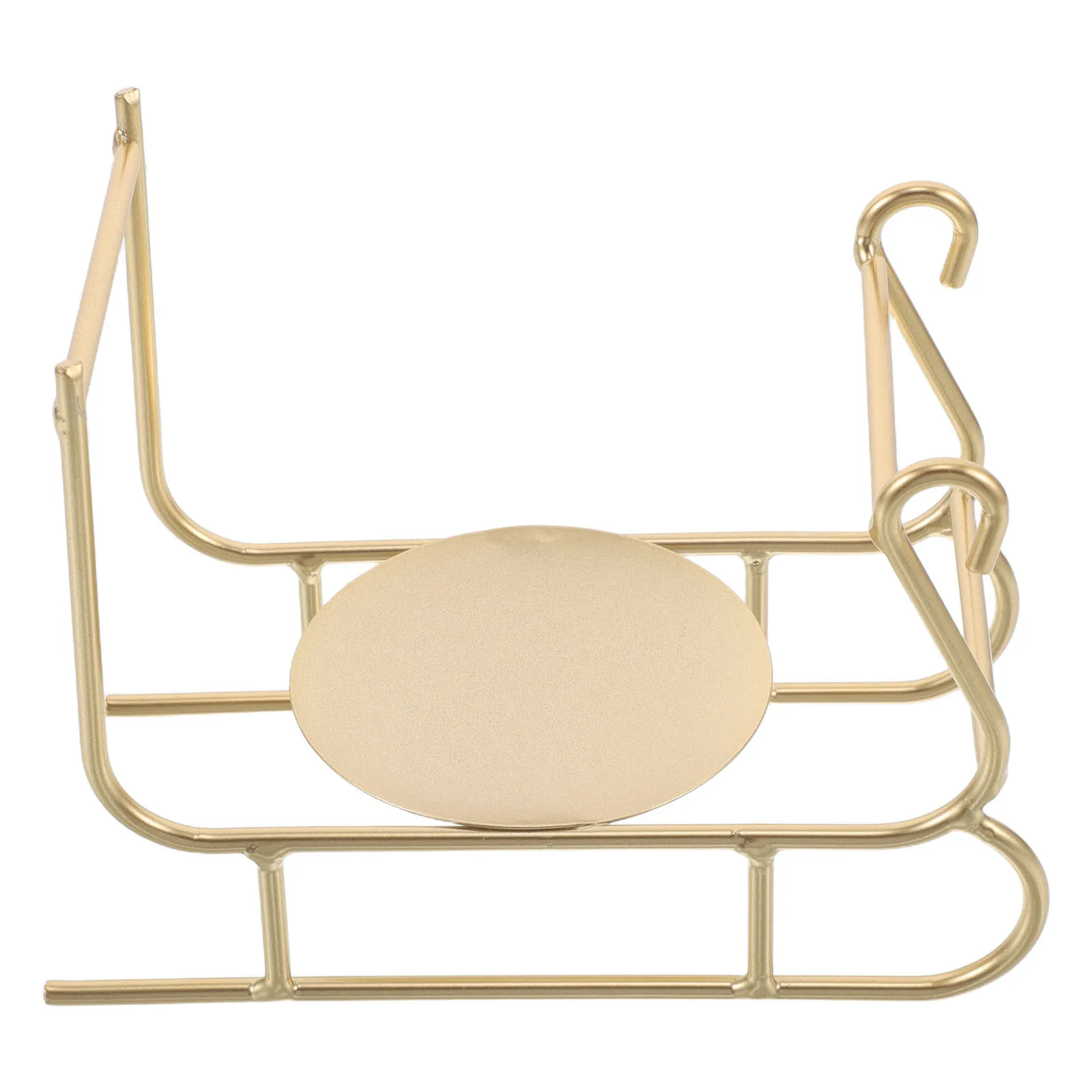 

Sleigh Shaped Candlestick Holder Golden Iron Festive Centerpiece for Holiday Dining Table Wedding Church Votive Stand