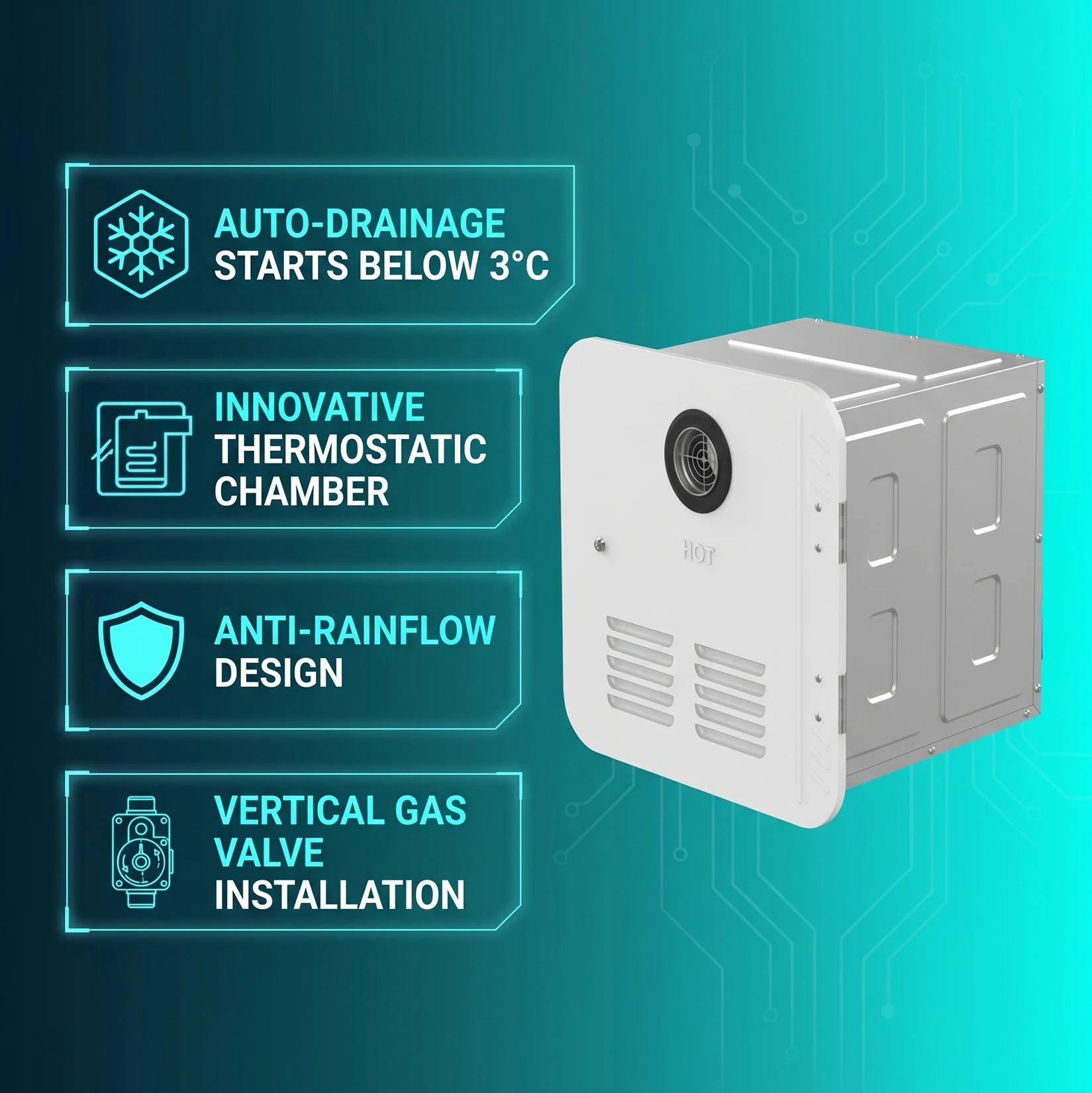 Overland RV Tankless Water Heater Propane Gas Powered for Truck Campers & Off-road Trailers