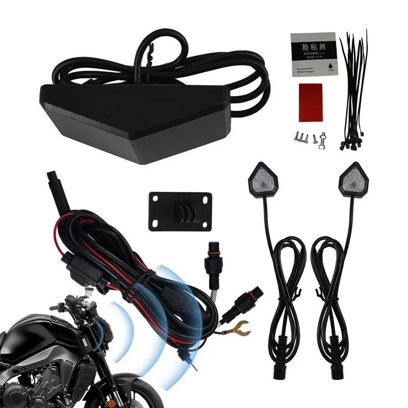 

Blind Spots Sensor Detection System LED Motorcycle Blind Spots Warning 65.62ft Visual Driver Alert Radar Monitoring Detection