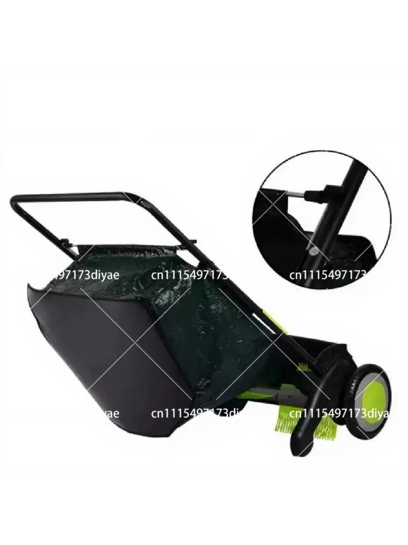 Hand Push Leaf Collector Lawn Sweeper, Multi-Functional Grass Catcher for Yard Cleaning, Manual Sweeping Cart