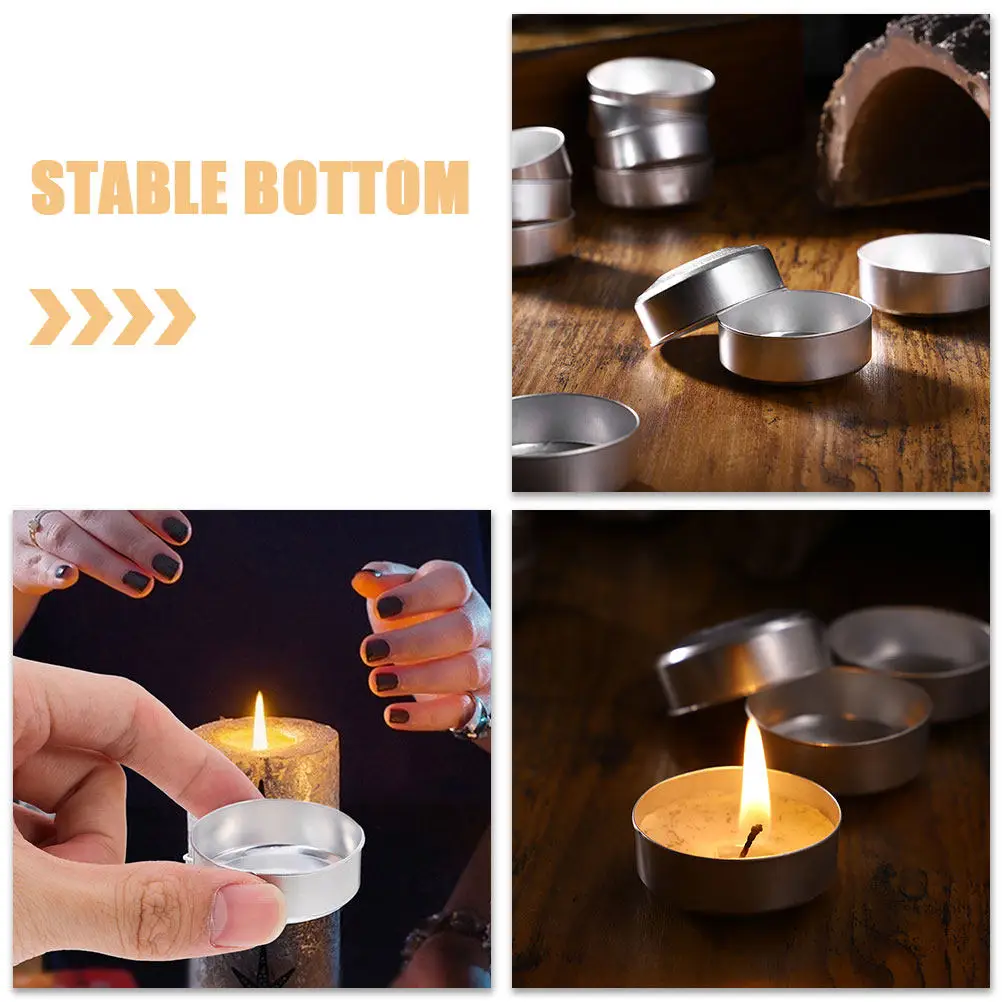 150Pcs Aluminum Tea Light Holders Lightweight Heat Resistant Empty Jars for DIY Wax Melts Small Craft Projects