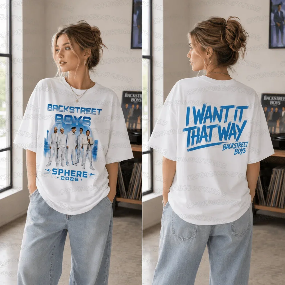 Summer Women's Backstreet Boys I Want It That Way Tour Music Vintage T-shirt Popular Tops Fashion Streetwear Unisex T-shirt