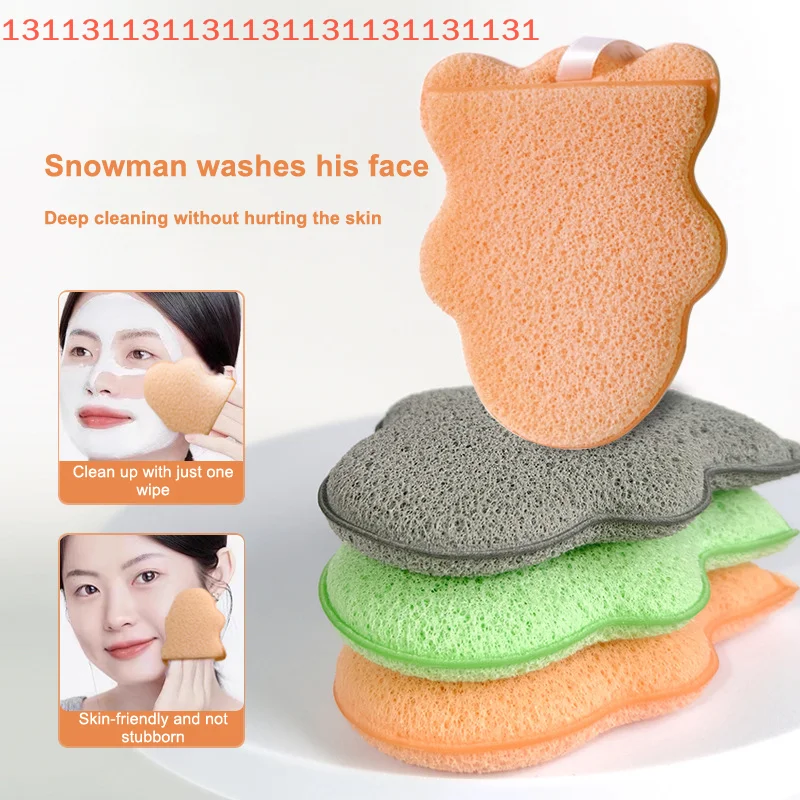 أداة تنظيف قابلة لإعادة الاستخدام لإزالة المكياج، قفاز رجل الثلج، إسفنجة تقشير الوجه، تنظيف عميق