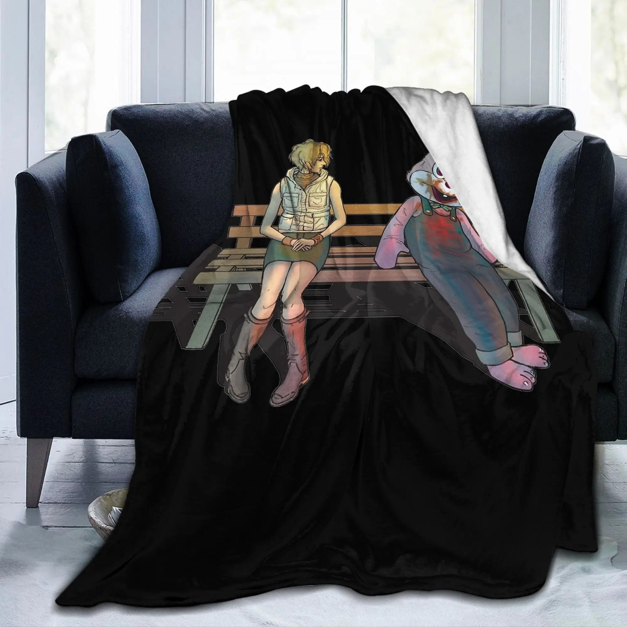 

Silent Hill Horror Flannel Blanket Game Custom Throw Blankets for Bed Sofa Couch 150*125cm Quilt