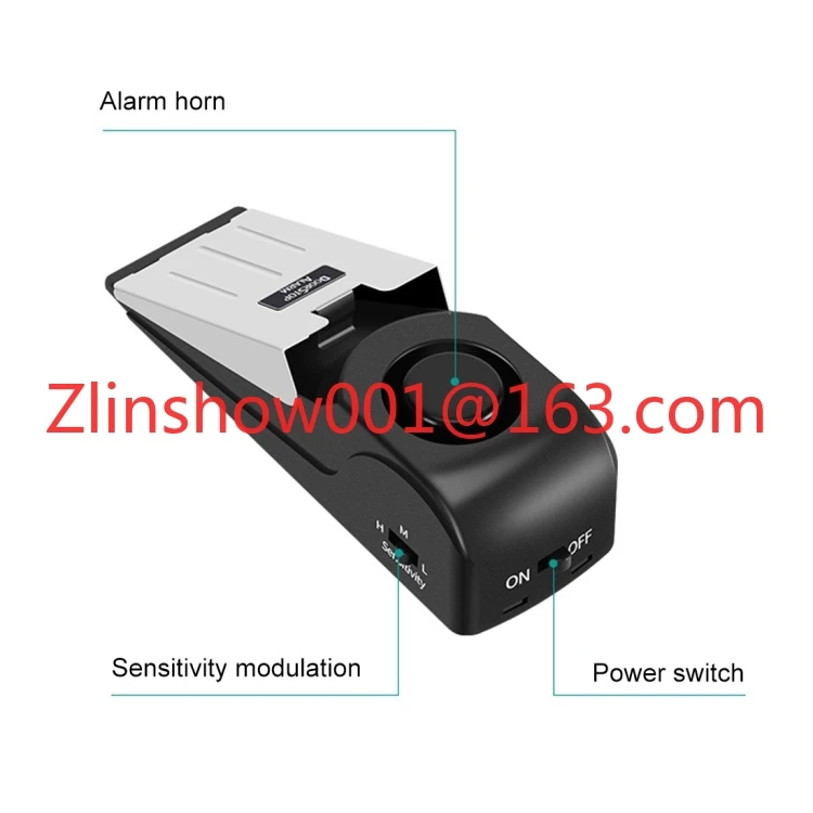 Portable 120dB Wedge Shape Door Stop Alarm Home Security Traveling Prevention Device Home Security Doorstop