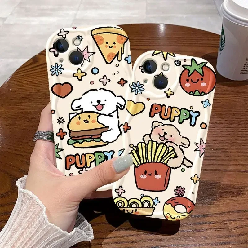 Cartoon Cute Puppy Case For Huawei Mate 60 Pro 50 40 30 P60 Art P50 P40 Lite P30 Nova 9 SE 10 11 Honor 80 90 Soft TPU Back Cover