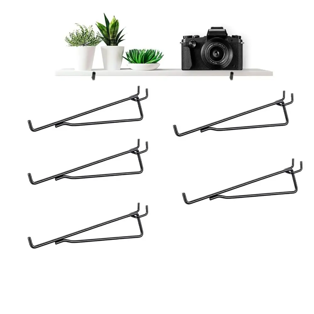 5pcs Portable Wall Mount Pegboard Shelf Hooks Heavy Duty Rust-proof Pegboard Organizer Coating Pegboard Clip Set Garage