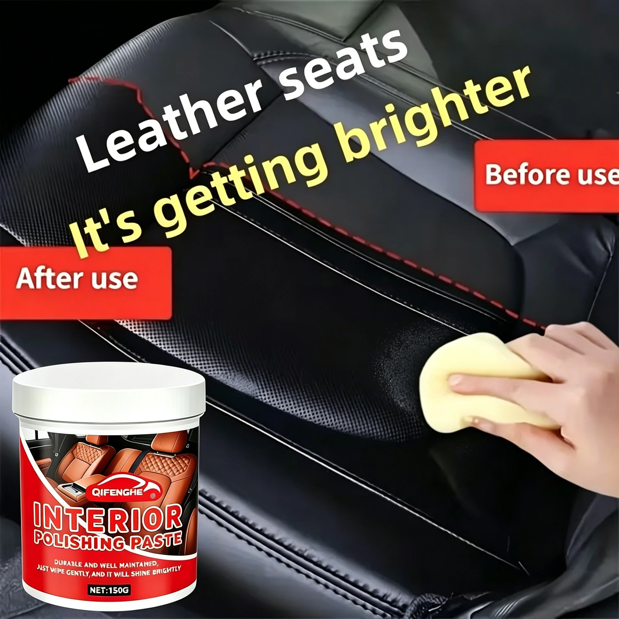 Car Interior Polishing Paste, Leather Seat Restorer & Conditioner for Brighter Shine