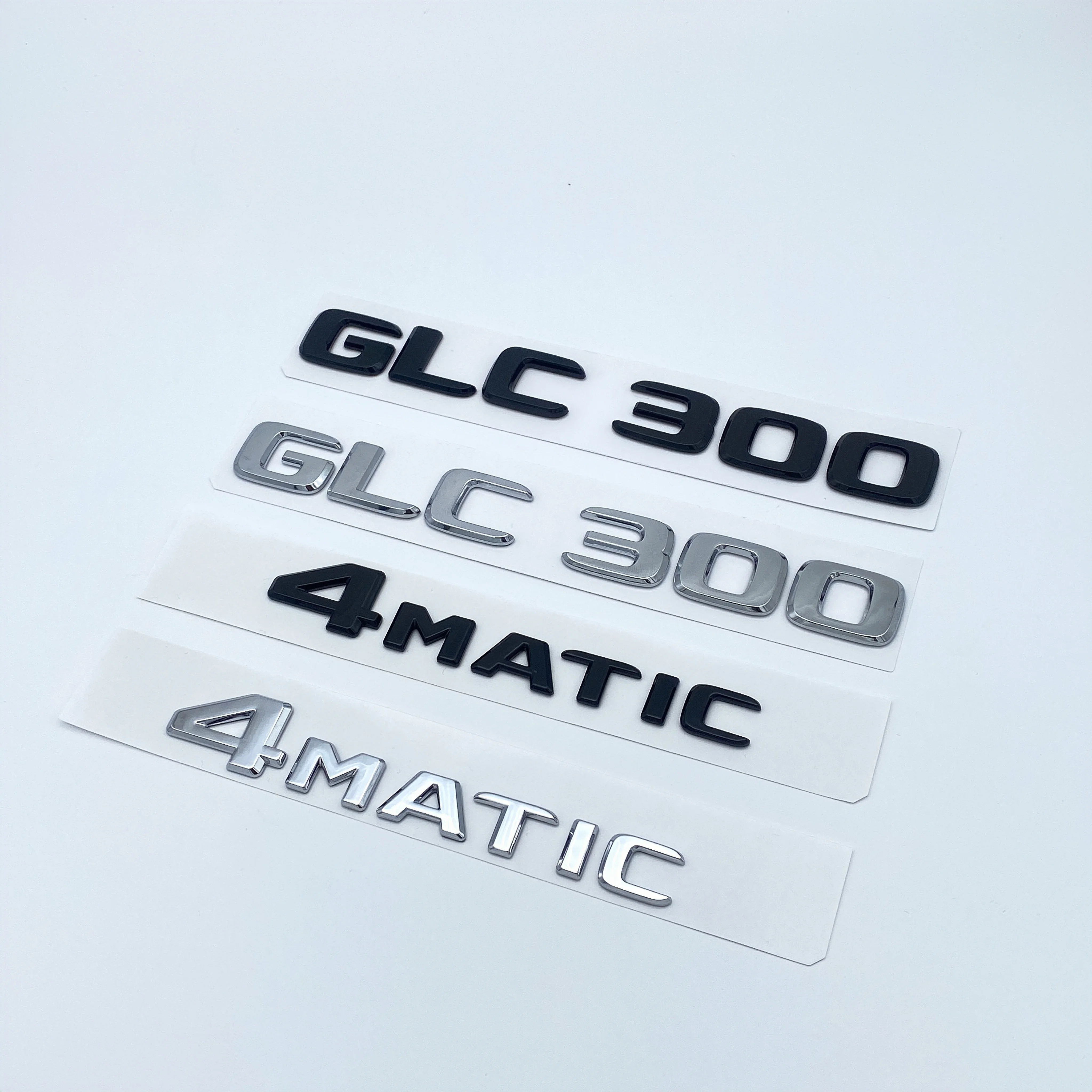 3D ABS Black Silver Letters GLC260 GLC300 GLC350 GLC220d GLC350e 4Matic Emblem for Mercedes Benz GLC X253 Car Trunk Logo Sticker