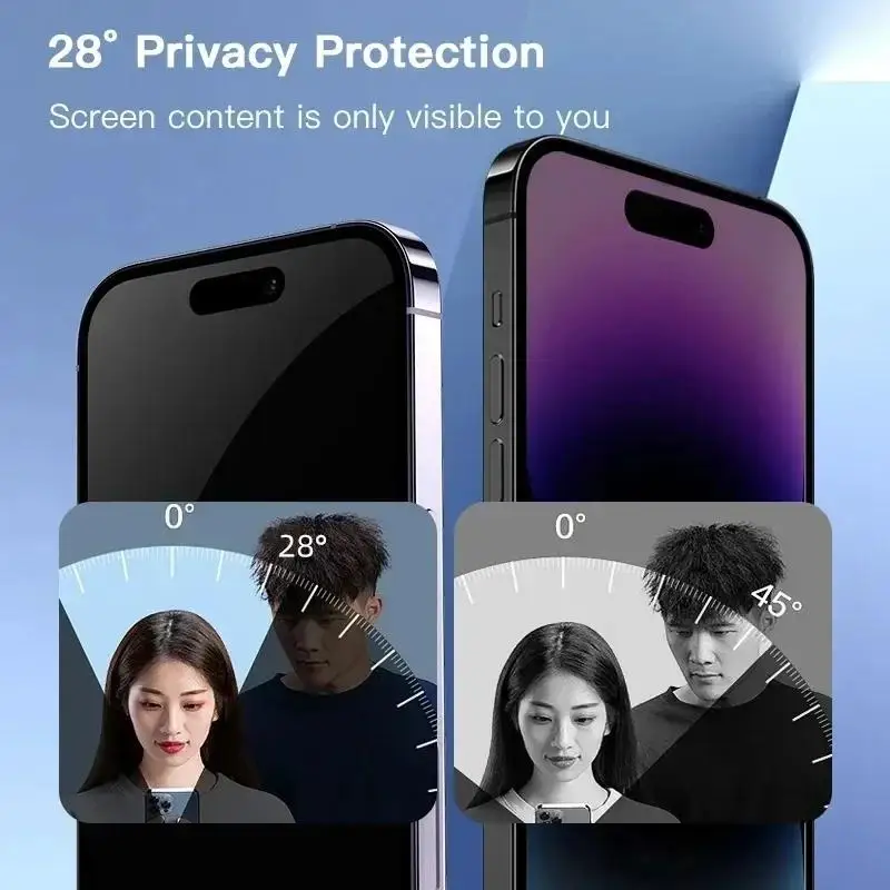 2 Piezas Protector de Pantalla Premium para iPhone 17 16 15 14 13 12 11 Pro Max Vidrio Templado Cobertura Completa Fácil Instalación Sin Polvo Privacidad 2