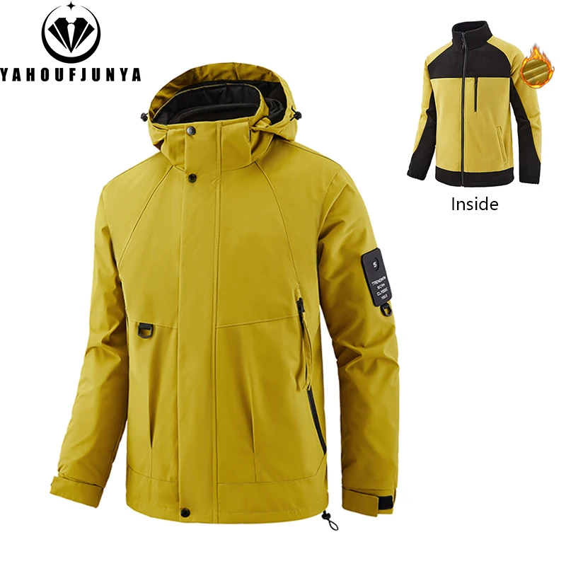 

2024 Winter Men Triple Outdoor Windbreak Plus Thick Warm Jacket Men Removable Hooded Fleece Comfortable New Jacket Coat Male 8XL