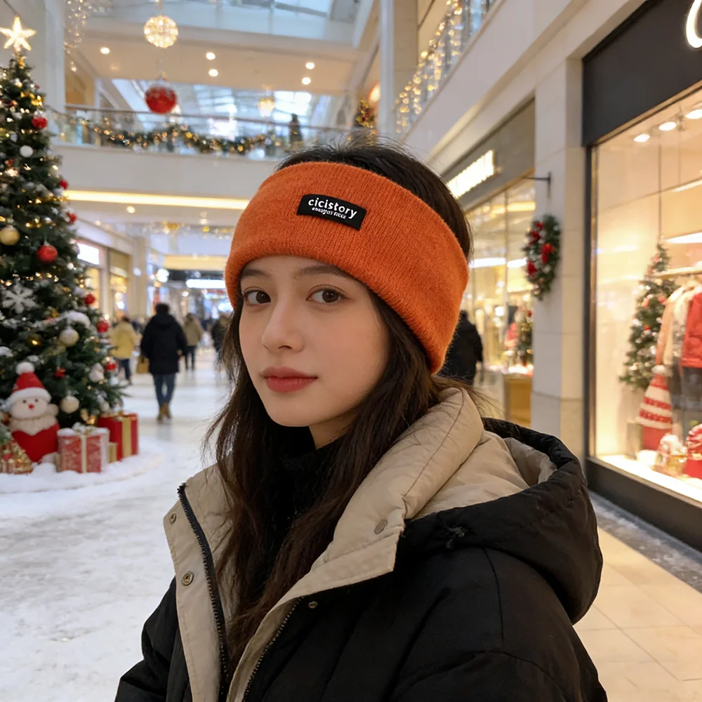 

Knitted Winter Headband for Women Broadside Warm Headwrap Solid Color Punk Elastic Sports Hair Accessories