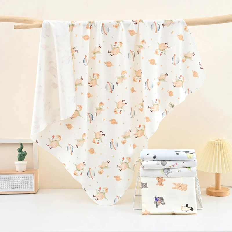 Newborn Cartoon Soft Pure Cotton Blanket Boys Girls Newborn Keep Warm Blanket Infant Lightweight and Breathable Blanket