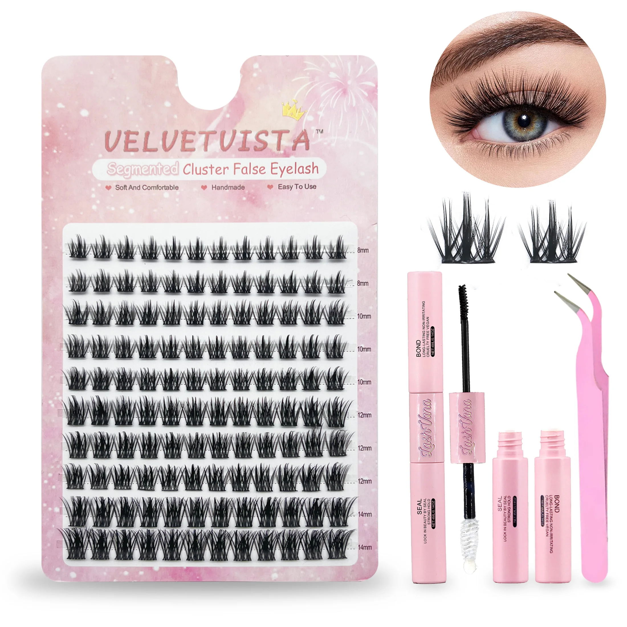 Diy Lash Extension Kit 120 Stuks Individuele Wimper Extension Kit Cluster Wimpers Kit Lash Lijm Voor Wimper Extensions Make-Up