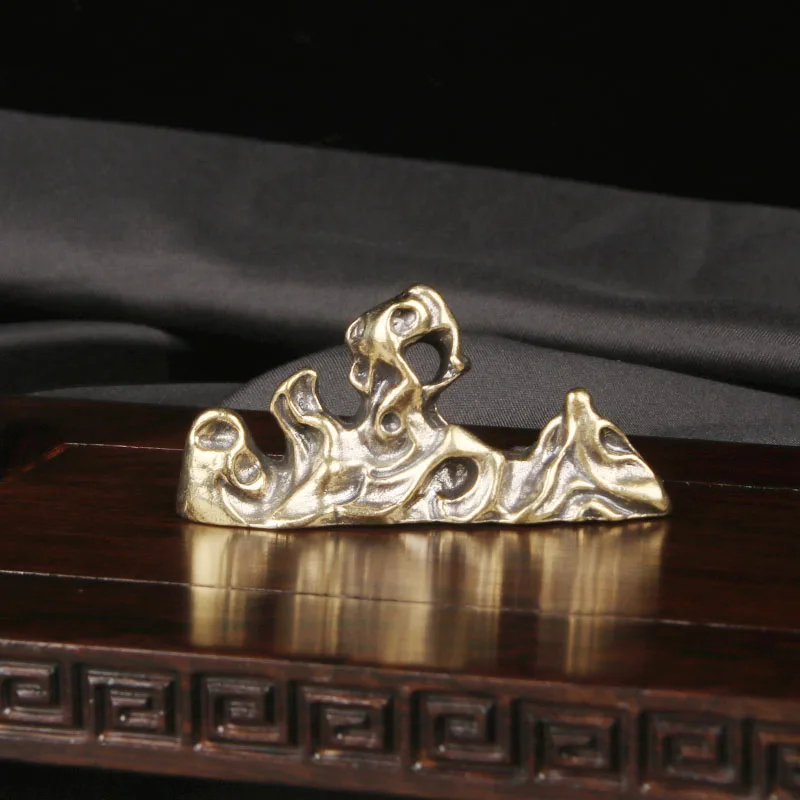 Brass Rockery Pen Holder Desktop Decoration Creative Pen Holder Study Decoration Antique And Miscellaneous Antique Bronze Ware