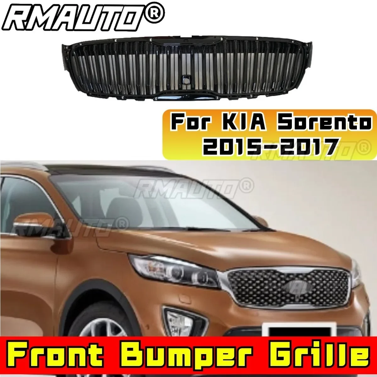 For KIA Sorento Bumper Grill Racing Grills Car Front Grille Grillg Modification Part For KIA Sorento 2015-2017 Car Accessories