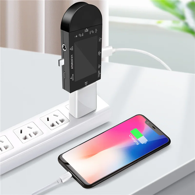 ATORCH UD24 USB-тестер Type-C 2,4-дюймовый цифровой вольтметр Амперметр Power Bank Детектор напряжения Volt PD Trigger Электрический счетчик