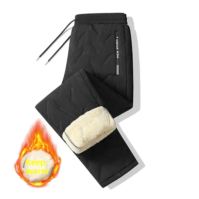 

Мужские утепленные брюки из флиса и шерстяного велюра, теплые, повседневные, универсальные, свободного кроя, ветрозащитные, больших размеров, хлопковые, стеганые, напрямую от производителя