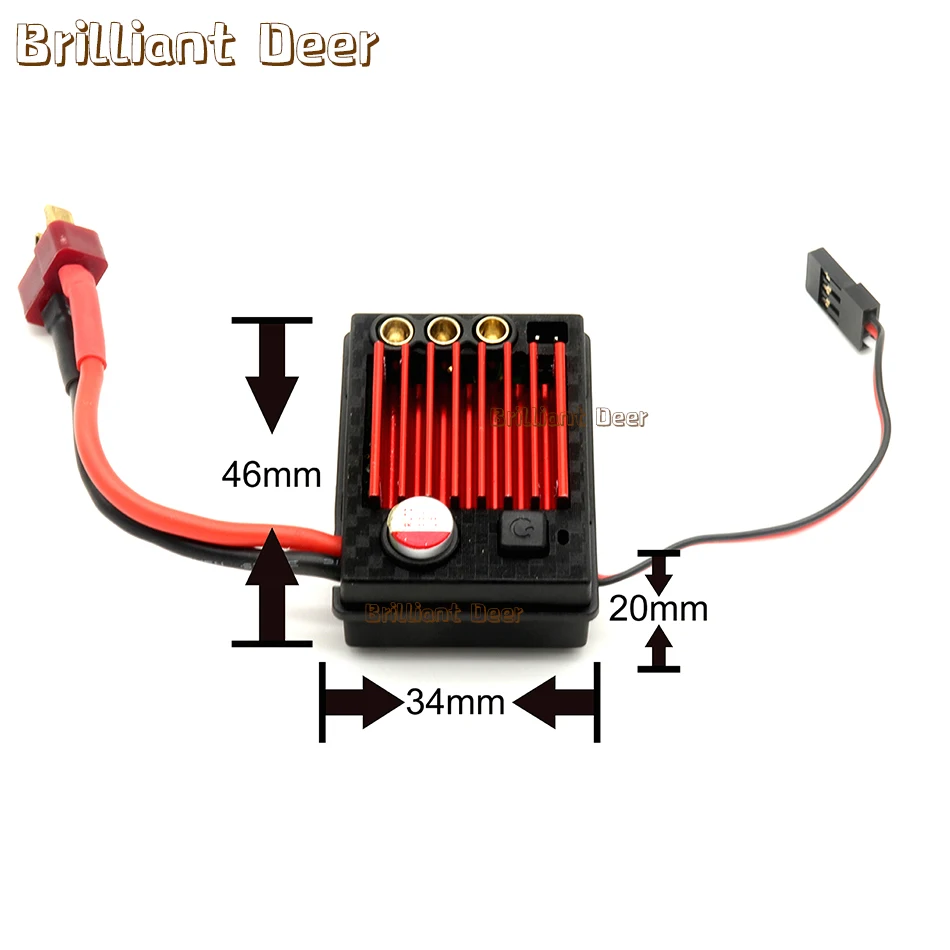 Controlador de velocidade eletrônico sem escova, ESC para carros off-road RC de escala, SCY, MJX, Hyper Go, Monster Truck, 45A, 6V, 3A, 1:12, 1:14, 1:16