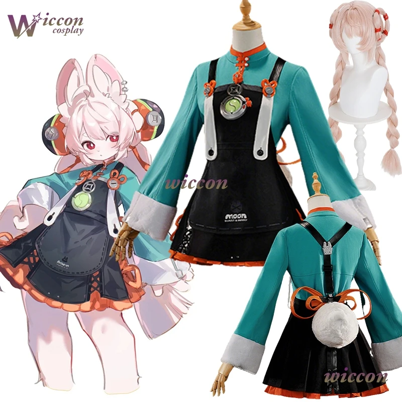

KAWAII Pinafore Платье Пушистый головной убор, обувь, новый персонаж Чжао Косплей Игра Zenless Zone Zero Костюм Перчатки Полный комплект униформы
