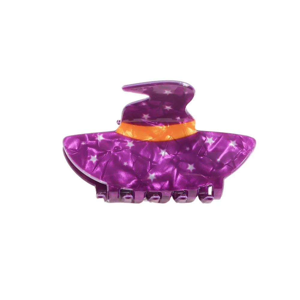

Creative Funny Halloween Hair Claw PVC Hat Shape Pumpkin Themed Gripper Spider Geometry Skeleton Shark Clip Party