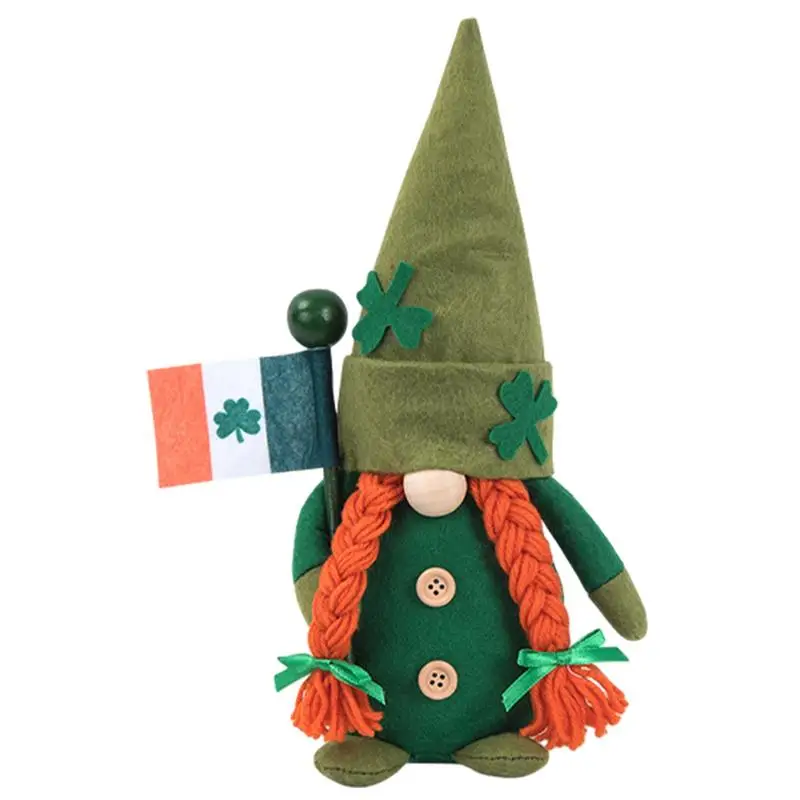 Św. Patryk krasnale dekoracje na dzień zielone Irish Lerechaun Tomte Elf ozdoby Irish dekoracje na dzień św. Patryk