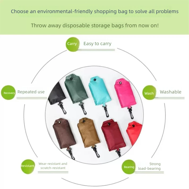 Große Kapazität, wasserdicht, faltbar, einfarbig, Supermarkt-Einkaufstasche, Aufbewahrungstasche, tragbar, umweltfreundlich, Handtasche