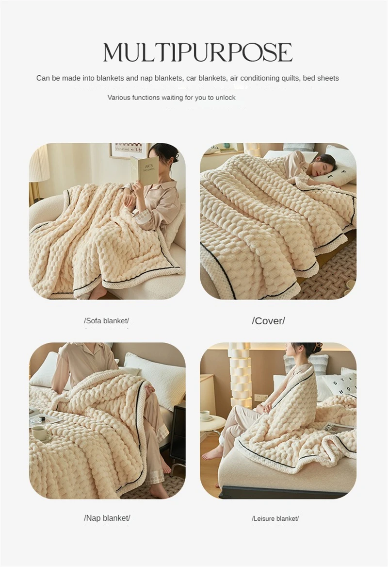 Turtle Velvet Spring Autumn Warm Blankets for Bed Soft Fluffy Comfortable Coral Velvet Throw Blanket Sofa Single Double Blanket