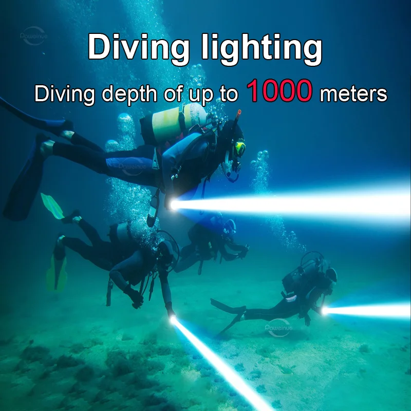 15000mAh Underwater Lantern IPX8 Diving flashlight 3*26650 Professional Scuba Diving Torch High Power Diving Waterproof Lamp