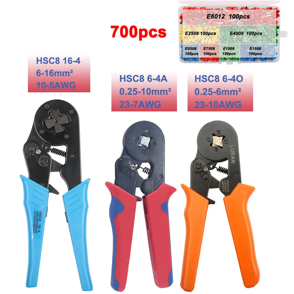 HSC8 16-4 MINI-TYPE SELF-ADJUSTABLE CRIMPING PLIER 6-16mm2 terminals crimping tools multi tool tools hands pliers quadrilateral