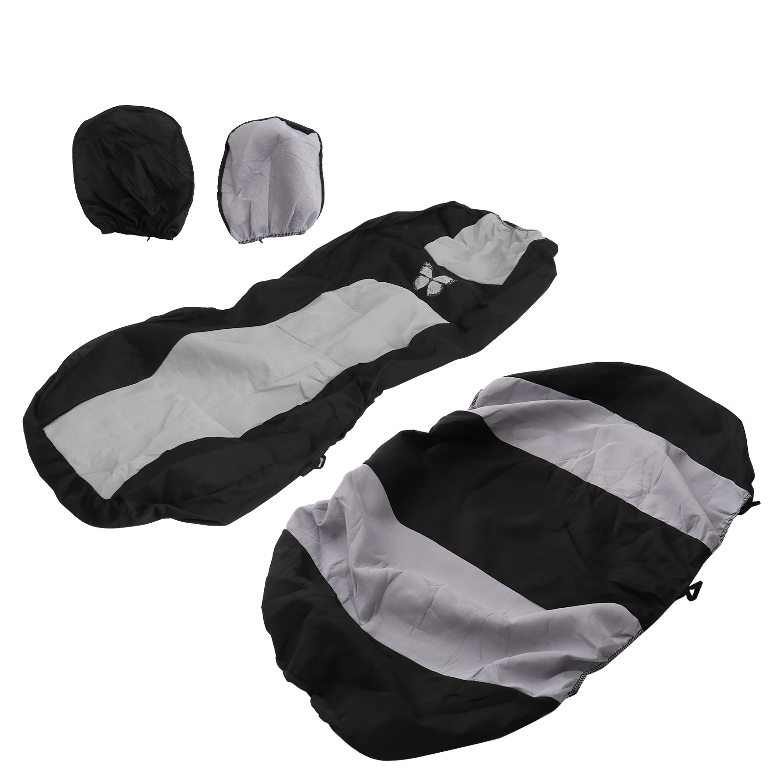 

9 Pcs Full Set Car Seat Covers with Detachable Headrests Universal Fit Interior Split Bench Covers(Grey)