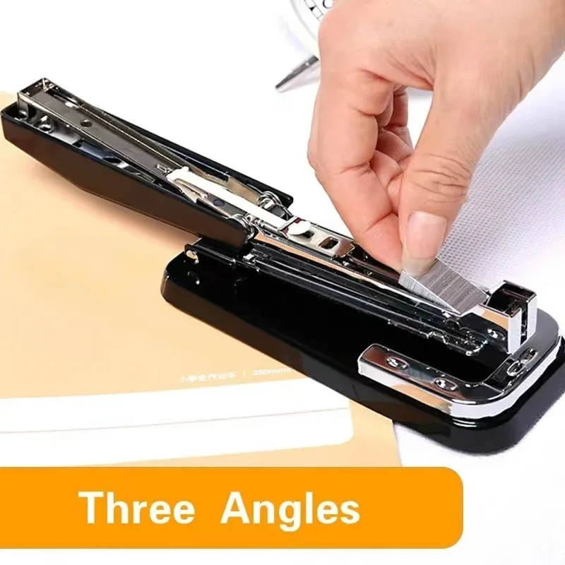 Grampeador Rotativo 360° de Alta Resistência, Grampeador Padrão Longo para Grampeamento com Grampos 24/6, 26/6, 24/8, 26/8, Suprimentos para Escritório e Encadernação