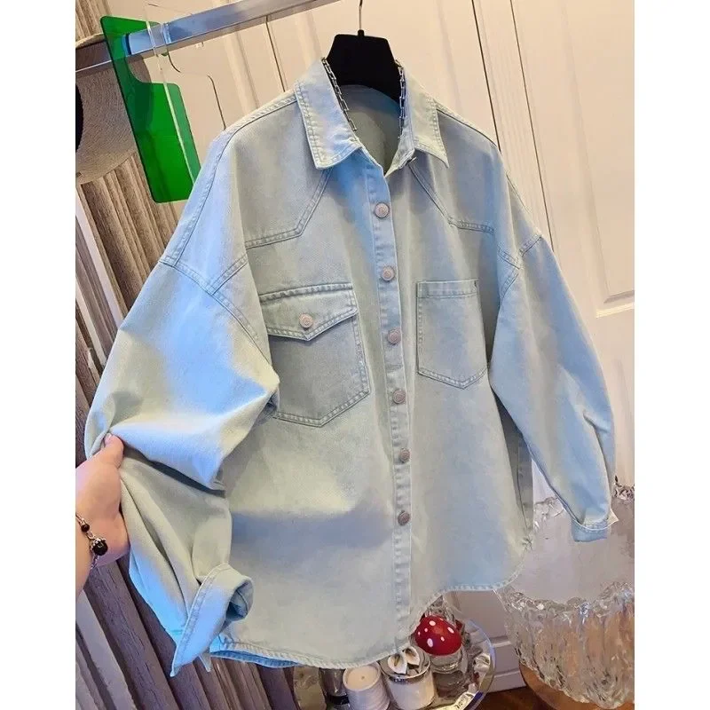 패션 코트 루즈핏 빅사이즈 여성 가을 신상 데님 셔츠