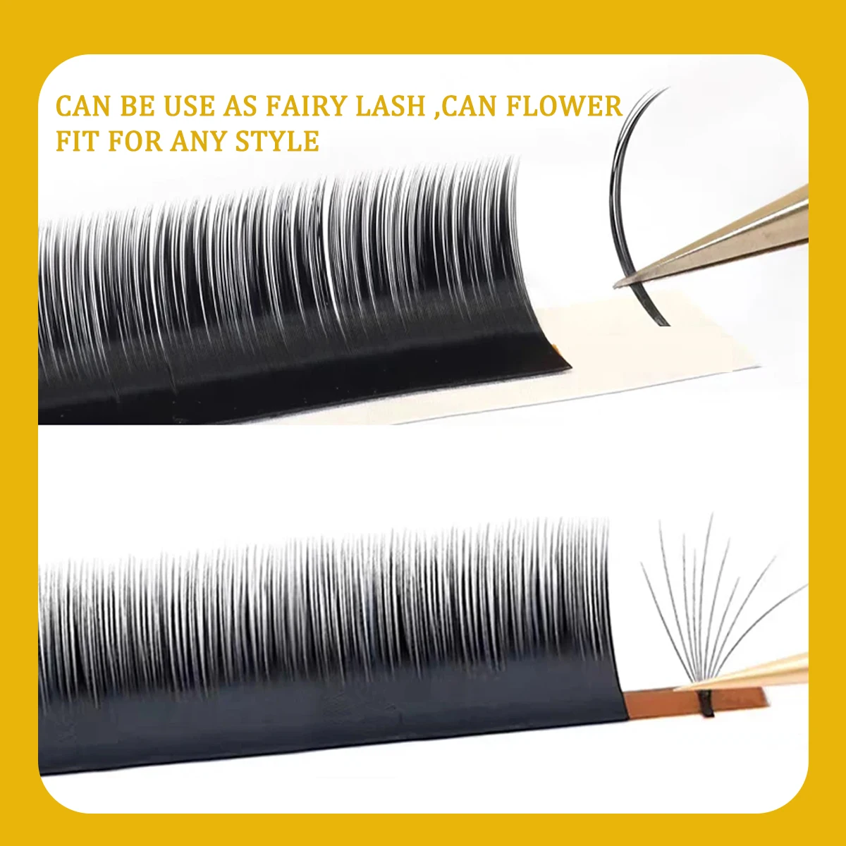 Camellia False Eyelash Mink Soft  8-15Mix Matt Black Easy Fan Lahes Natural Spikes Premade Fan Individual Lashes Korean Makeup