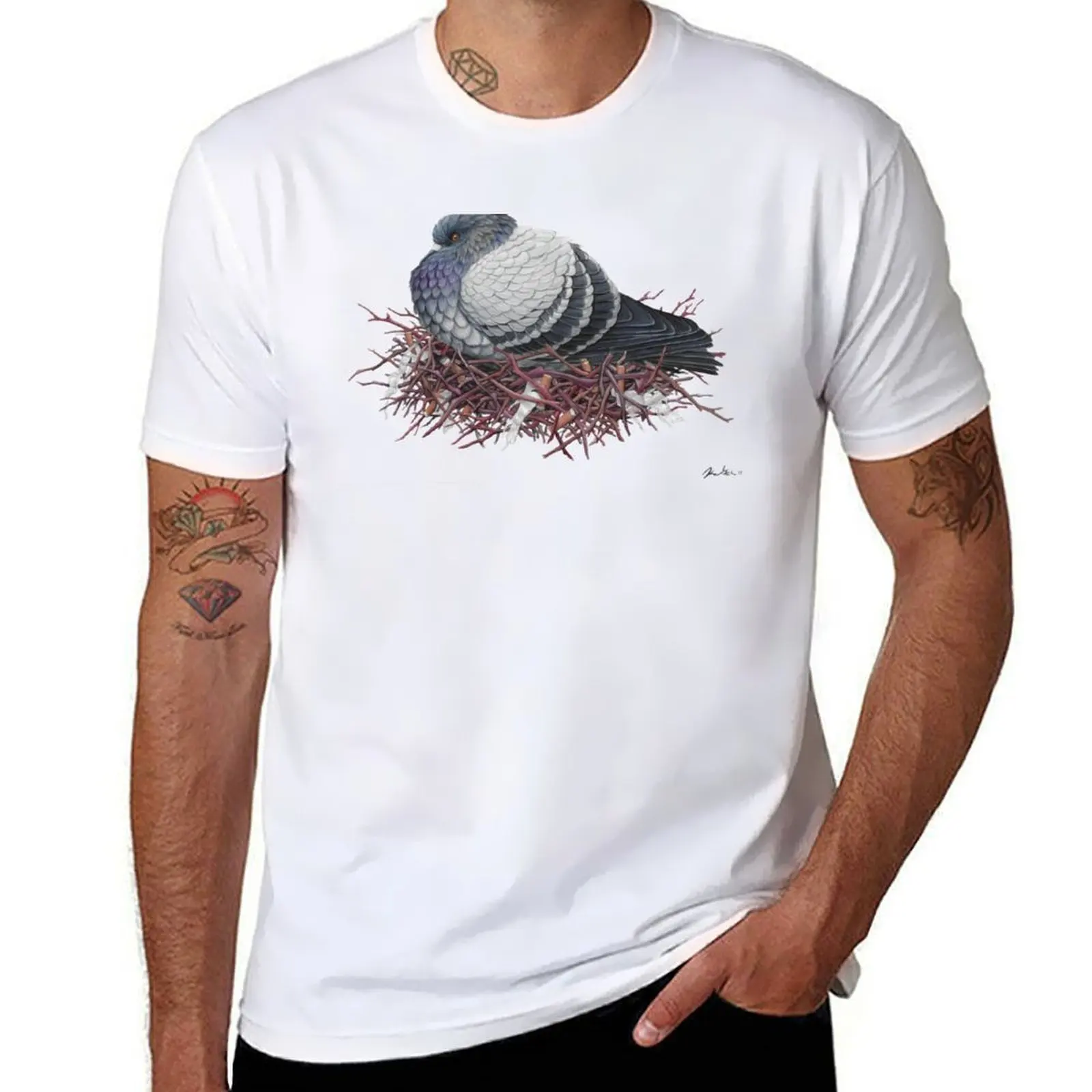 

Rock Pigeon T-Shirt cotton tshirt 100% man t shirt designer T-Shirt