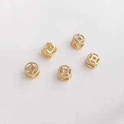 10PCS Gold Filled 6mm Hollow Beads DIY Handmade Jewelry Beads Materials Bracelet Necklace Jewelry Beads Accessories Materials