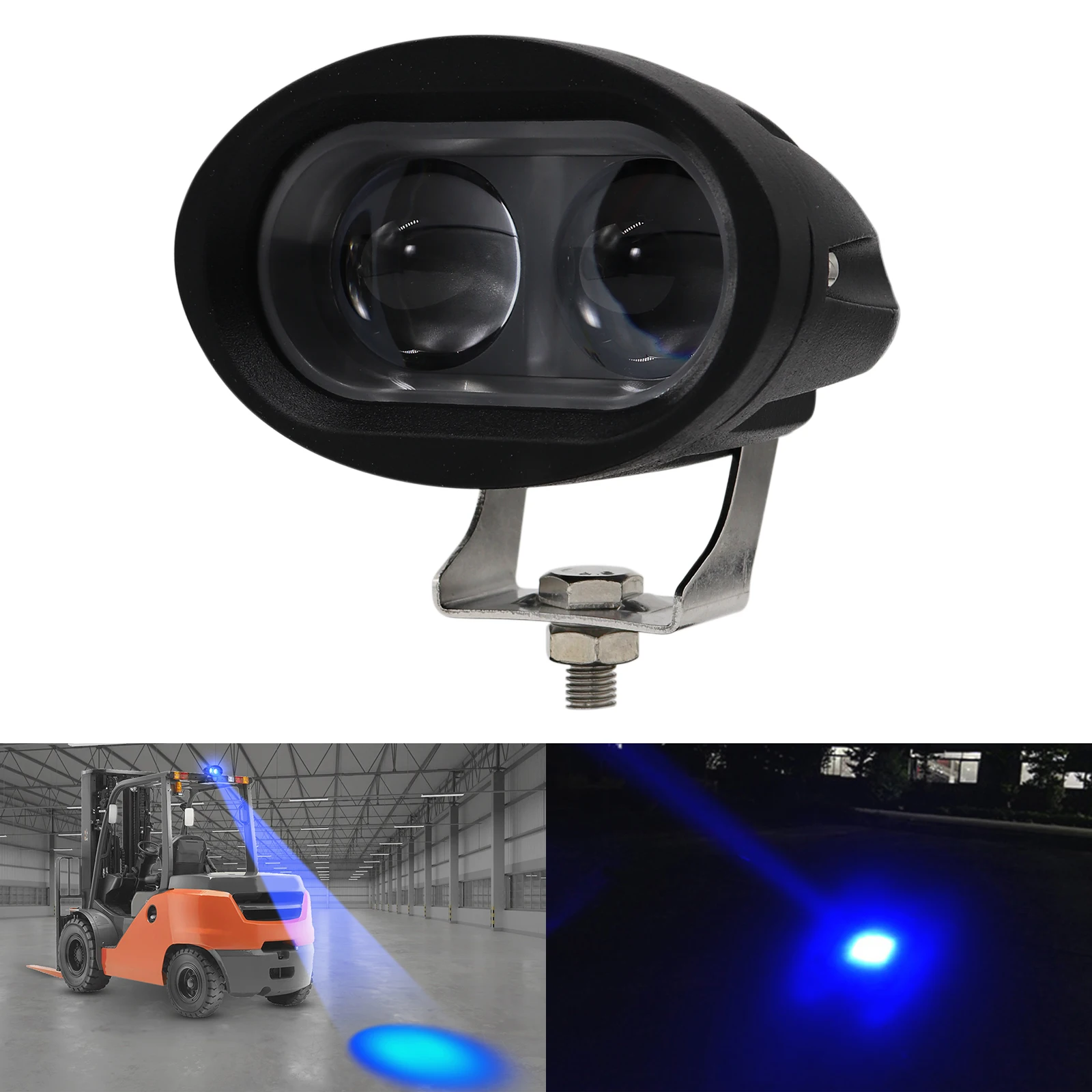 Blue Spot LED Forklift Work Warning Light Indicator Spot Lamp Safety Reversing Warehouse Pedestrian Danger Truck Trailer 12V-80V