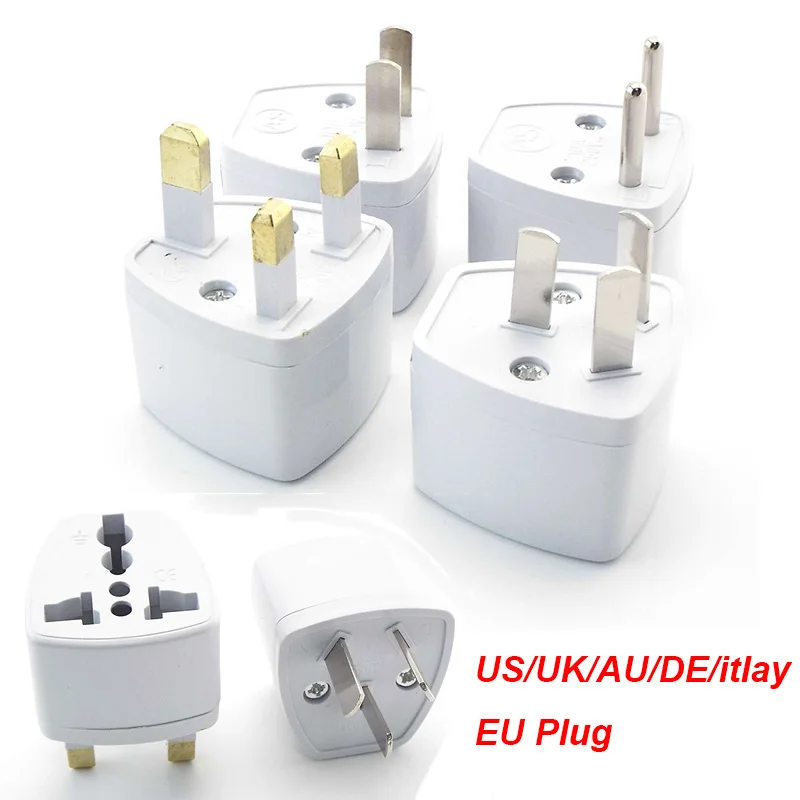 Carregador de Parede Universal AC, Adaptador, Carregador de Viagem, 2 Tomada Redonda, EUA, Reino Unido, AU, DE, ITCH, Ficha UE, U26